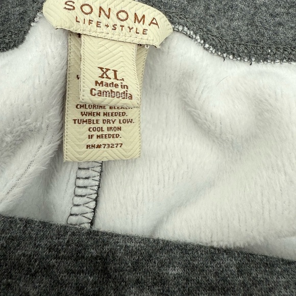 Sonoma Life + Style Faux Fur Lined Cotton Slim Joggers Comfy & Warm in Grey NWT - Picture 8 of 9